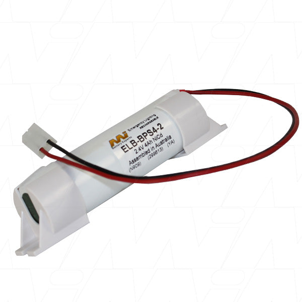 MI Battery Experts 2.4V 4Ah NiCd Emergency Light Battery Pack - 2/D Cell, High Reliability Backup Power Solution