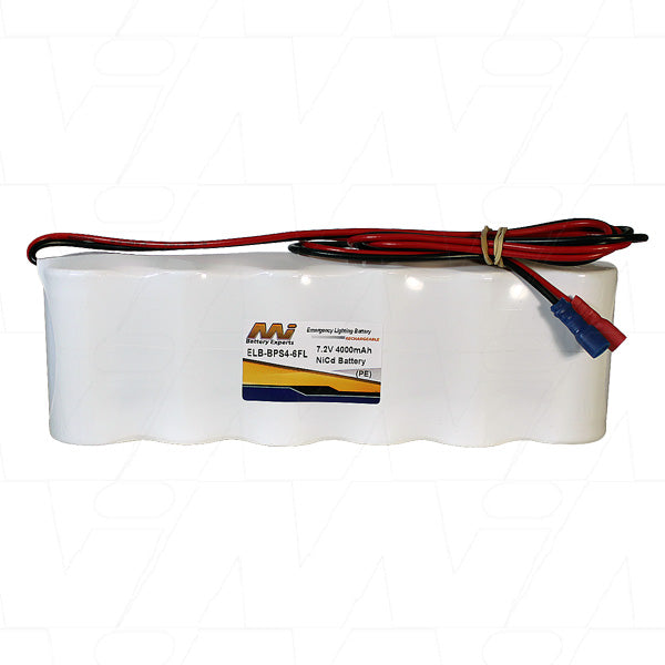 MI Battery Experts ELB-BPS4-6FL Professional 7.2V 4Ah NiCd Battery Pack for Emergency Lighting & Industrial Backup Power