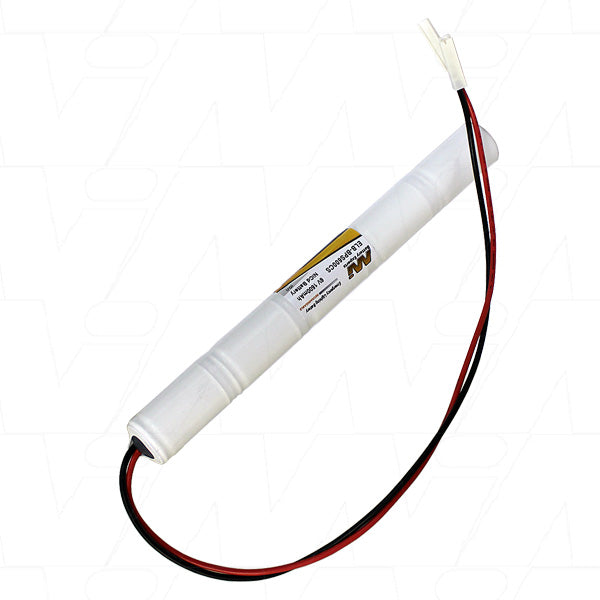 MI Battery Experts ELB-BPS600CS 6V 1.6Ah Ni-Cd Emergency Lighting Battery Pack - Compact 23mm Design for Professional Safety Systems