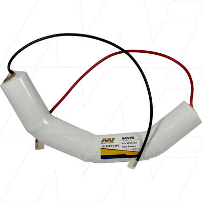 ELB-BPV480 4.8V 4Ah NiCd Emergency Lighting Battery Pack - Compact 33mm Design, Code-Compliant Backup Power for Commercial Buildings