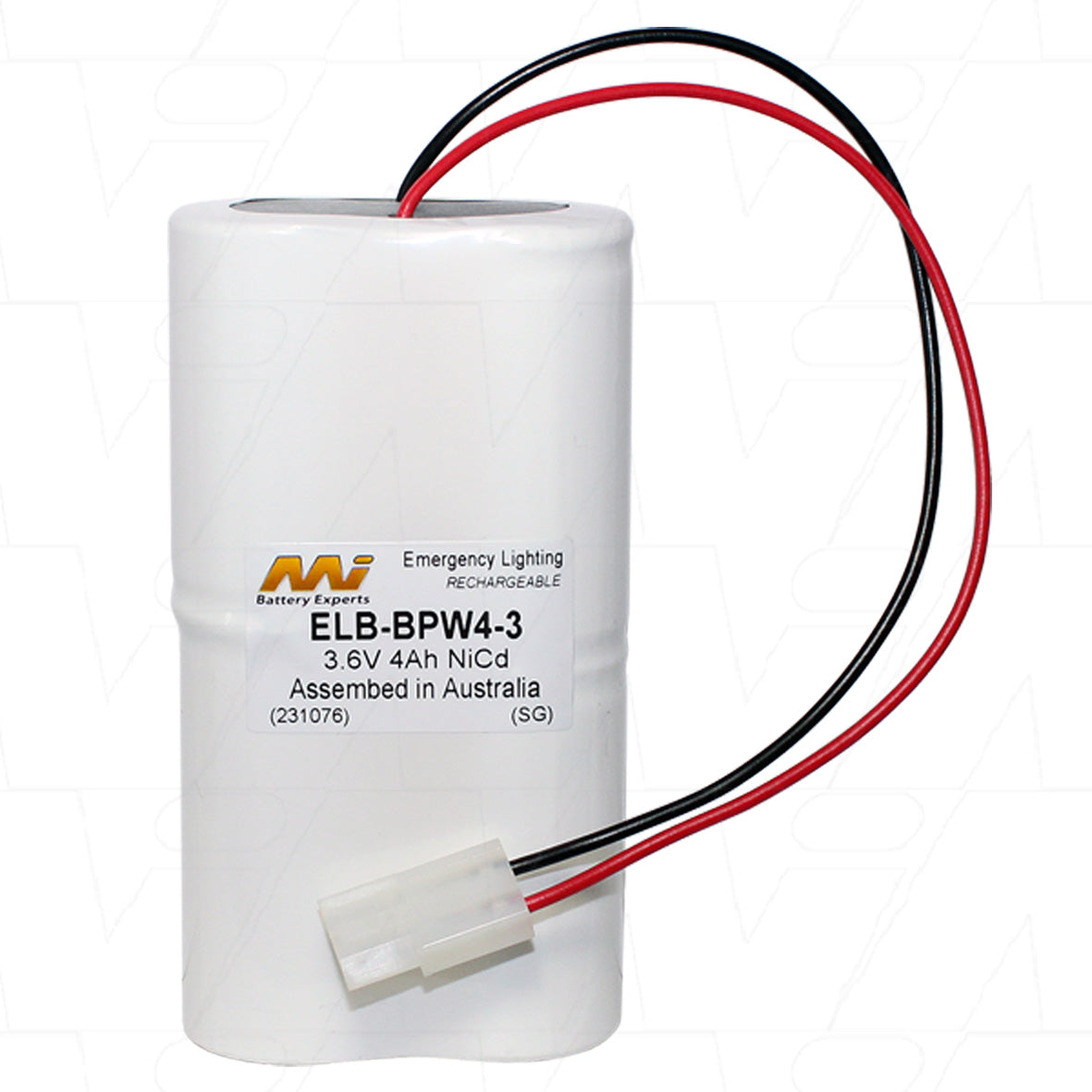 MI Battery Experts ELB-BPW4-3 Professional NiCd Battery 3.6V 4Ah for Emergency Lighting & Industrial Equipment