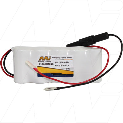 MI Battery Experts ELB-CR10NS 6V 1.6Ah NiCd Emergency Lighting Battery Pack - Professional-Grade Backup Power