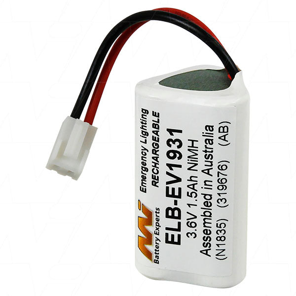 MI Battery Experts ELB-EV1931 3.6V NiMH Battery Pack | 1.5Ah Capacity | Professional-Grade for Emergency Lighting & Industrial Equipment