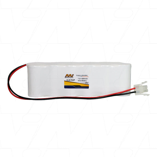 MI Battery Experts ELB-F6GP 7.2V 4Ah NiCd Battery Pack for Emergency Lighting Systems - Professional-Grade Reliability