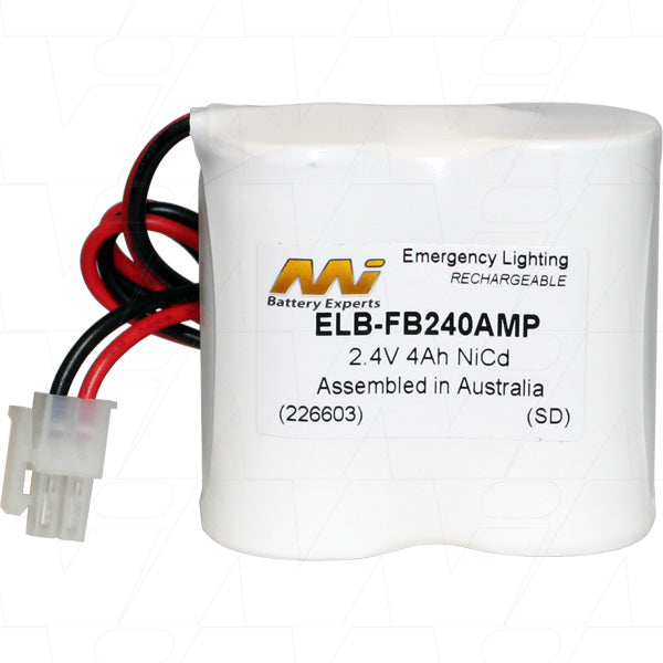 MI Battery Experts ELB-FB240AMP 2.4V 4Ah NiCd Battery Pack - Professional-Grade Power for Emergency Lighting & Industrial Controls