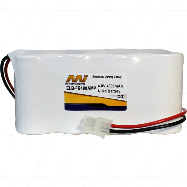 MI Battery Experts ELB-FB480AMP 4.8V 4Ah NiCd Battery Pack - Professional-Grade Power for Industrial, Emergency & Medical Applications