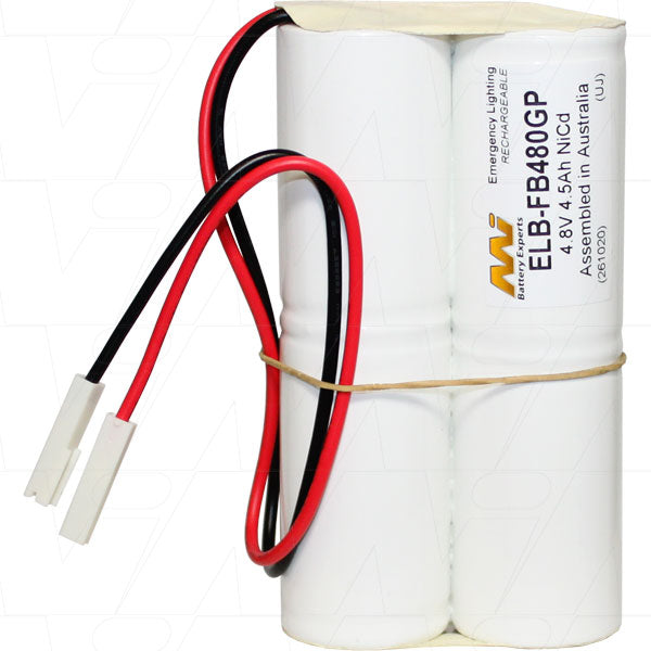 MI Battery Experts ELB-FB480GP 4.8V 4.5Ah NiCd Battery Pack - Industrial-Grade Emergency & Backup Power for Professional Equipment