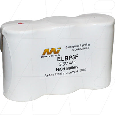 MI Battery Experts ELBP3F Emergency Lighting Battery Pack - 3.6V 4Ah NiCd for Commercial & Industrial Use