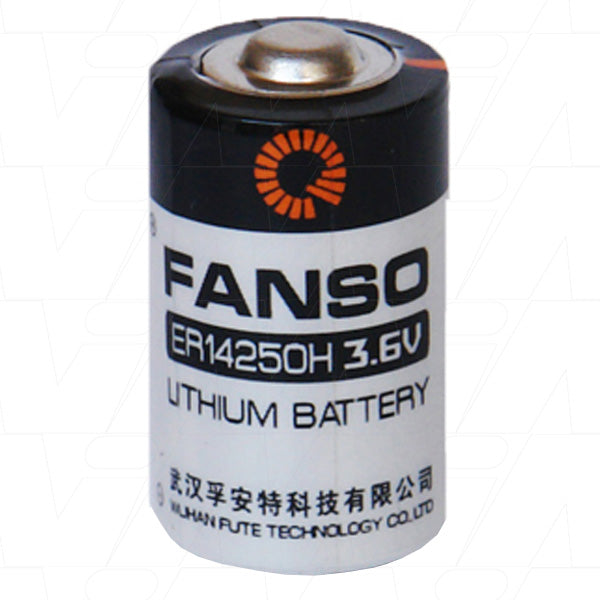 Fanso ER14250H 1/2AA 3.6V Lithium Battery Long-Life IoT & Smart Device Power, 1.2Ah Capacity, Compact 14.5x25.2mm