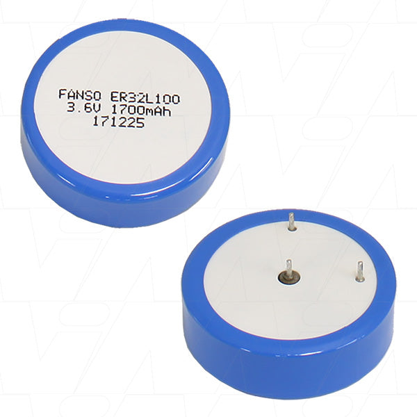 Fanso ER32L100 3.6V 1.7Ah Lithium Thionyl Chloride Battery - Ultra-Stable Memory Backup Power for Critical Applications