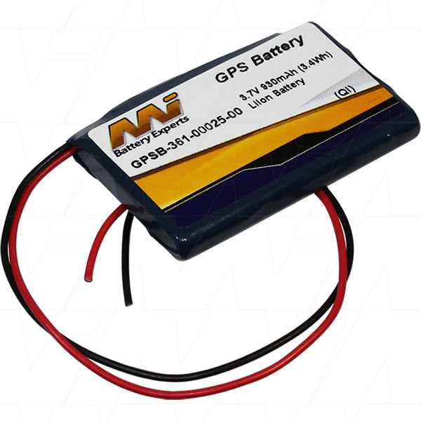 MI Battery Experts GPSB-361-00025-00 930mAh 3.7V Li-Ion GPS Battery Pack - Professional-Grade, 20g Lightweight, 33.4x48.1mm