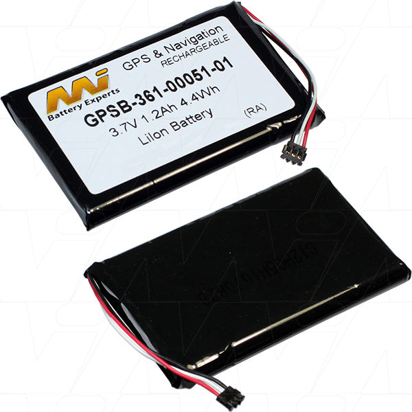 MI Battery Experts GPSB-361-00051-01-BP1 Lithium-Ion GPS Battery 3.7V, 1.2Ah, 4.4Wh Professional-Grade Power for Reliable Navigation