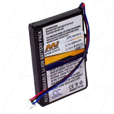 MI Battery Experts GPSB-ICN320 850mAh 3.7V Lithium-Ion GPS Battery - Compact 18g Design for Professional Navigation Systems