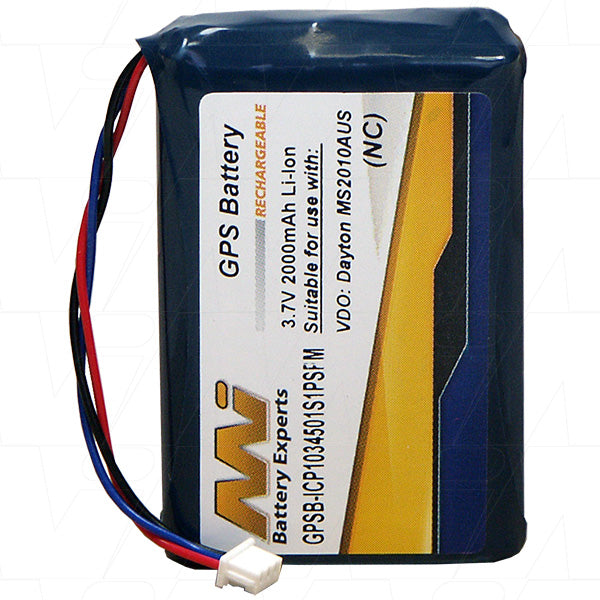 MI Battery Experts GPSB-ICP1034501S1PSPM Professional 3.7V 2Ah Li-ion GPS Battery - Compact 42g Design for Extended Navigation Power