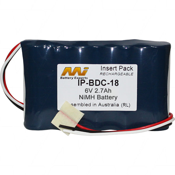 MI Battery Experts IP-BDC-18 6V NiMH Professional-Grade Battery Pack - 2.7Ah Capacity, 16.2Wh Power for Demanding Applications