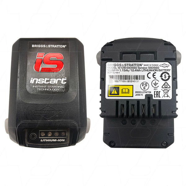 MI Battery Experts IS12B-593560 Refurbished 10.8V 2.5Ah Li-Ion Battery for Electric Start Lawn Mowers - Pro-Grade Power