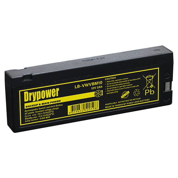Drypower LB-VWVBM10 12V 2Ah Sealed Lead Acid Battery Professional-Grade Power for Video & Medical Equipment