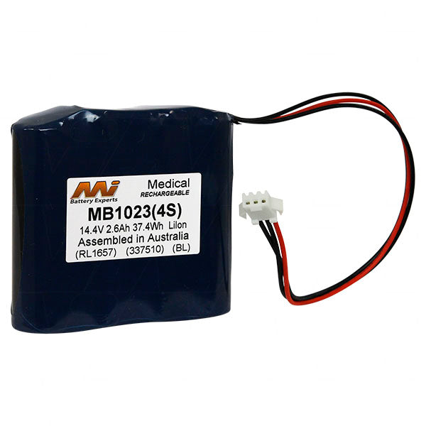 MB1023 Medical-Grade 14.4V 2.6Ah Lithium Ion Battery Pack for Critical Equipment - 37.4Wh Hospital-Grade Power