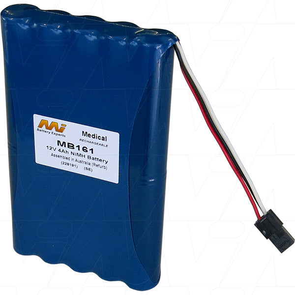 MI Battery Experts MB161 12V 4Ah NiMH Medical Battery - Reliable Power for Critical Healthcare Equipment, 48Wh Capacity, Compact 520g Design