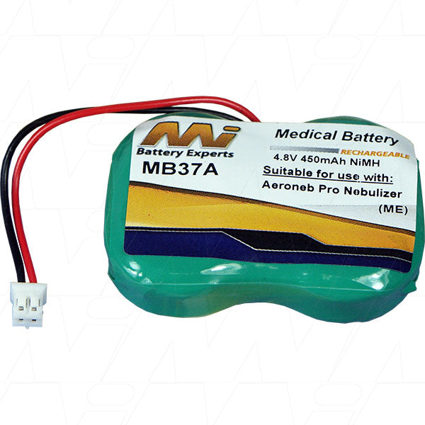 MI Battery Experts MB37A NiMH Medical Battery 450mAh, 4.8V, 2.2Wh for Portable Diagnostic Devices & Patient Monitors