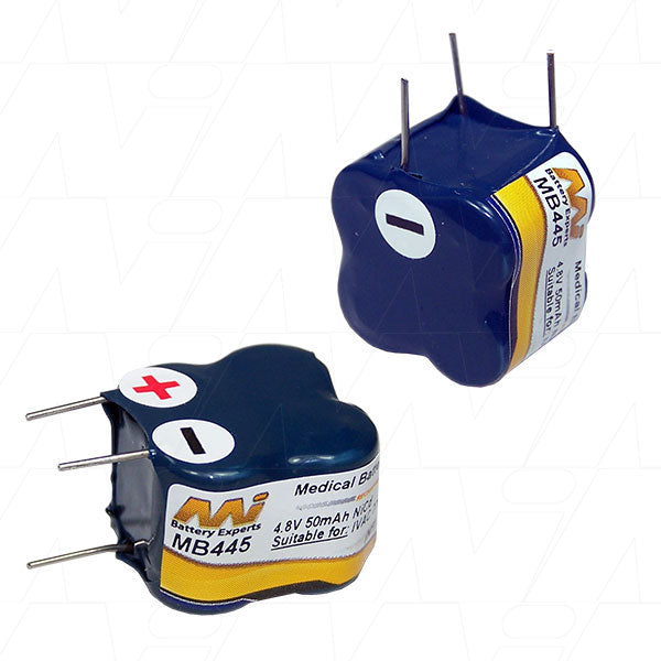 MI Battery Experts MB445 4.8V 50mAh NiCd Medical Equipment Battery - Reliable Power for Portable Diagnostic Devices & Monitors