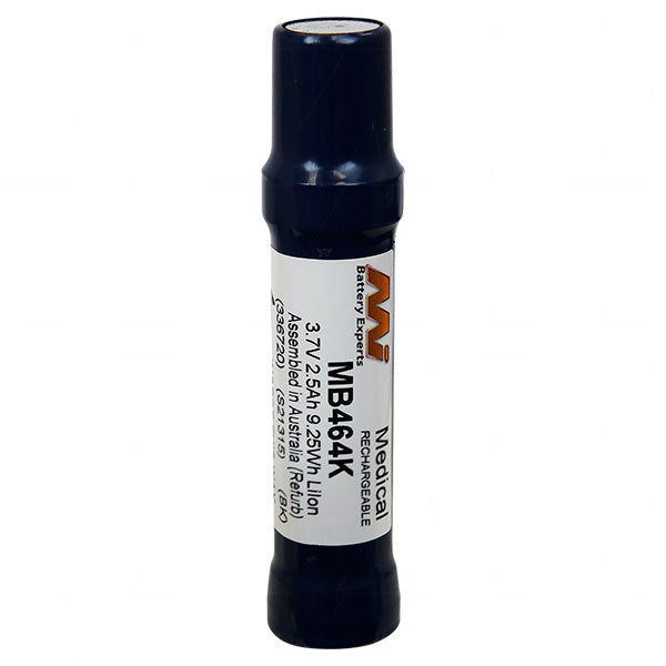 MI Battery Experts MB464K Medical-Grade 3.7V 2.5Ah Li-Ion Battery for Portable Diagnostics & Patient Monitoring