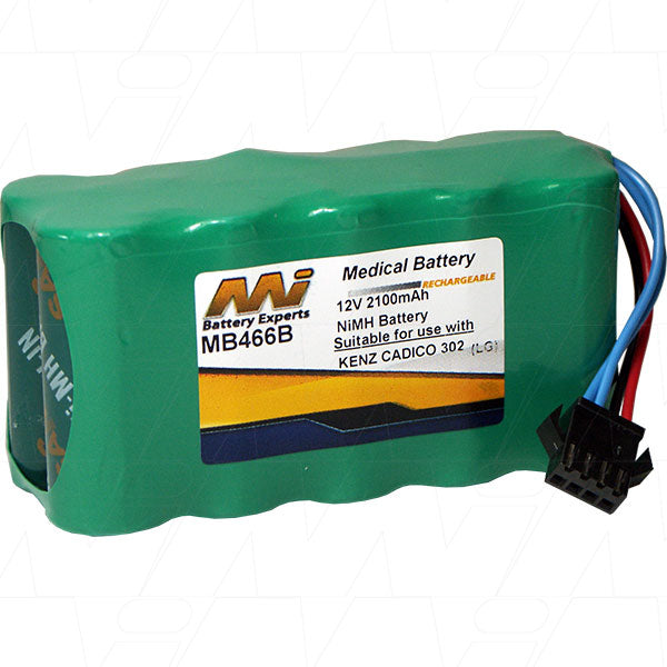 MI Battery Experts MB466B 12V 2.1Ah NiMH Medical Battery - Reliable Power for Patient Monitors & Portable Devices