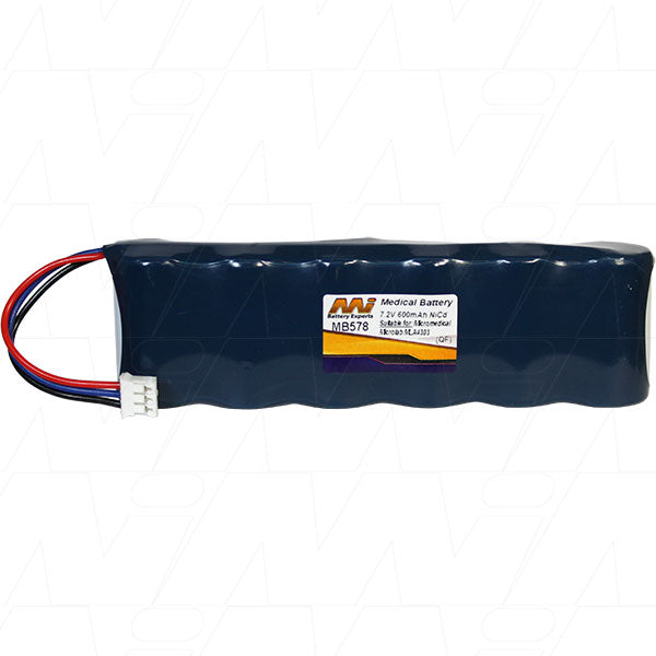 MI Battery Experts MB578 NiCd 7.2V 600mAh Medical Equipment Battery - Compact, Reliable Power for Portable Healthcare Devices