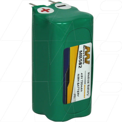 Medical-Grade MI Battery Experts MB582 NiMH Pack 4.8V, 730mAh, 3.5Wh for Critical Healthcare Devices, 21x45mm