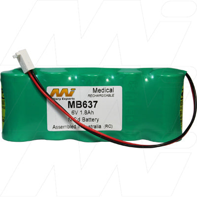 MI Battery Experts MB637 6V NiCd Medical-Grade Battery for Diagnostic & Monitoring Devices - 1.8Ah Capacity, Certified Safe