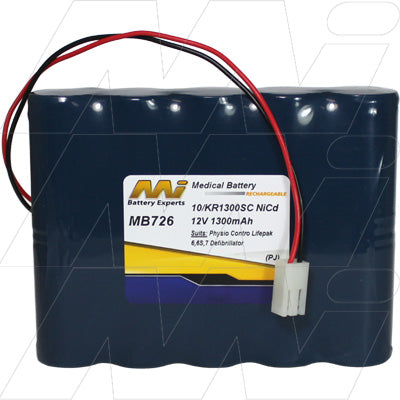 MB726 MI Battery Experts 12V NiCd 1.3Ah Medical Battery for Patient Monitors & Diagnostic Devices