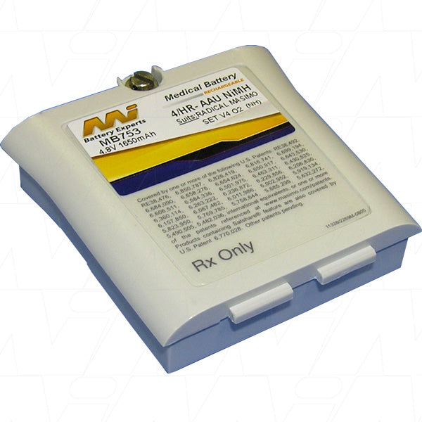 MI Battery Experts MB753 4.8V 1.6Ah NiMH Medical Battery - Reliable Power for Healthcare Equipment & Diagnostics