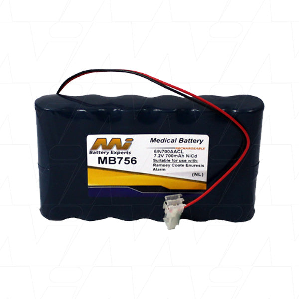 MI Battery Experts MB756 Exclusive 7.2V 700mAh NiCd Medical Equipment Battery for Diagnostic & Monitoring Devices