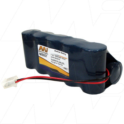 MI Battery Experts MB807 7.2V NiCd Medical Equipment Battery Pack - Professional-Grade Power for Critical Devices, 1.3Ah Capacity