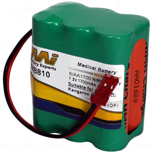 MI Battery Experts MB810 7.2V NiMH Medical Battery - 1.7Ah Capacity, 12.2Wh Power for Critical Equipment, Hospital-Grade Reliability