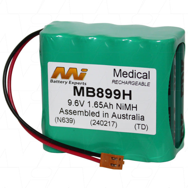 MI Battery Experts MB899H Medical-Grade NiMH Battery for Hospital Equipment - 9.6V, 1.5Ah, 14.4Wh - Reliable Power for Critical Care Devices