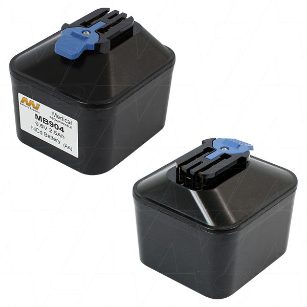 MI Battery Experts MB904 9.6V NiCd Medical Battery for Critical Healthcare Equipment - 2.5Ah Capacity, Compact Design