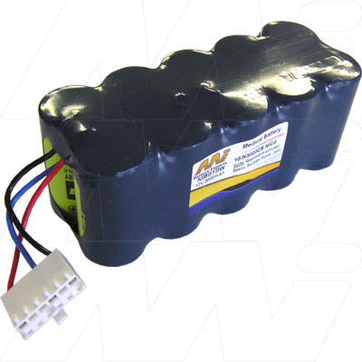 MI Battery Experts MB918W Medical-Grade NiCd Battery - 12V 3Ah for Critical Healthcare Equipment, Compact 52x44mm Design