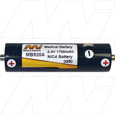 MI Battery Experts MB920A Medical NiCd Battery 2.4V, 1.7Ah, 117g - Reliable Power for Critical Equipment & Devices