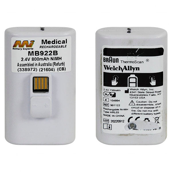 MI Battery Experts MB922B NiMH Medical Battery 2.4V 800mAh Professional-Grade Power for Hospital Equipment & Diagnostic Devices