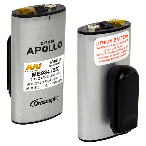 MI Battery Experts MB984 Lithium-Ion Medical Battery - 7.4V, 2.4Ah, Hospital-Grade Power for Critical Equipment