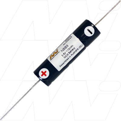 MI Battery Experts NSB3 NiMH Memory Backup Battery 250mAh, 3.6V, Compact 14.5x52.5mm Design for Industrial Control & Medical Systems