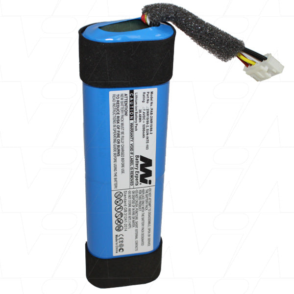 MI Battery Experts PAB-2INR19/66-2-BP1 Lithium-Ion Battery Pack 7.4V, 5.2Ah, 38.5Wh for Professional Bluetooth Speakers