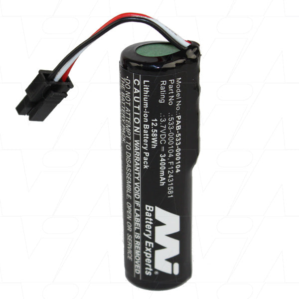 High-Capacity 3.4Ah Li-Ion Battery for Bluetooth Speakers - MI Battery Experts PAB-533-000104-BP1, 12.6Wh, 3.7V