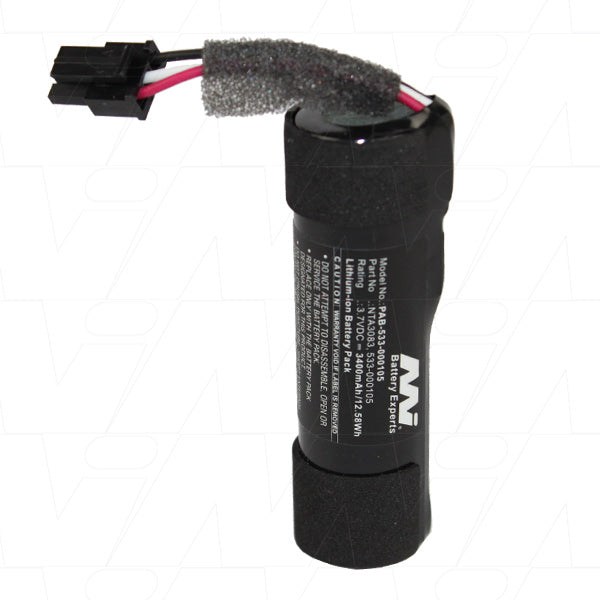 MI Battery Experts PAB-533-000105-BP1 Pro-Grade 3.7V 3.4Ah Li-Ion Battery for Portable A/V Gear - 12.6Wh, 52g, 22.6x67.6mm