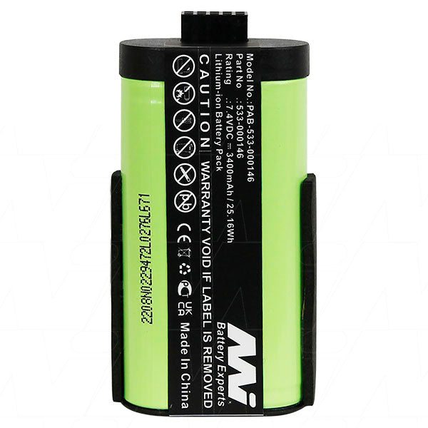Professional-Grade 7.4V 3.4Ah Lithium-Ion Battery for Bluetooth Speakers - MI Battery Experts PAB-533-000146-BP1