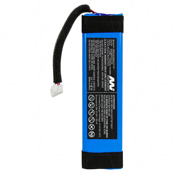 MI Battery Experts PAB-EAC66836137-2S 7.4V 3.5Ah LiPo Battery for Portable Speakers - 25.9Wh, 140.5g, Pro-Grade Power