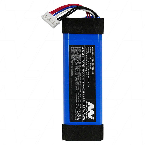 Professional-Grade 3.7V 3Ah LiPo Battery for Premium Portable Audio - MI Battery Experts PAB-GSP872693-BP1