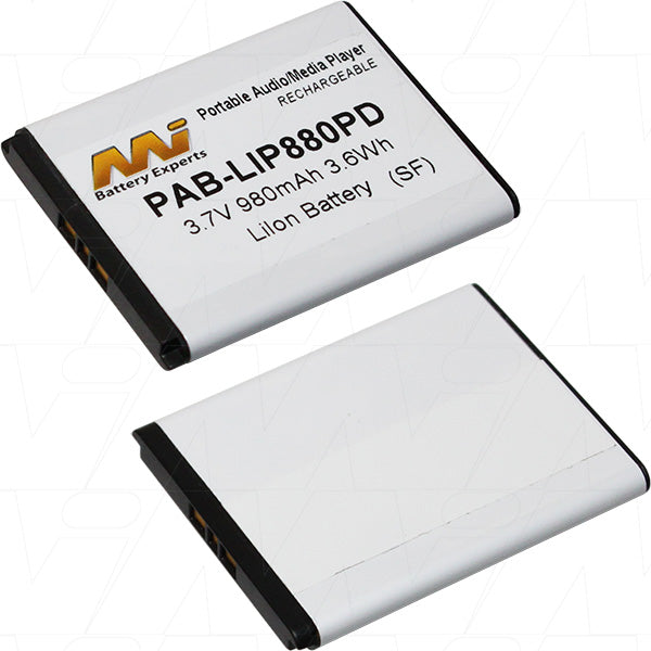 MI Battery Experts PAB-LIP880PD 980mAh Lithium-Ion Battery for Portable Audio Players - 3.7V, 42g, Professional-Grade Performance