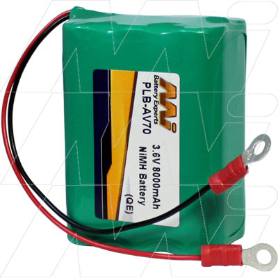 MI Battery Experts PLB-AV70 NiMH Airfield Lighting Battery - 3.6V 8Ah for Runway & Taxiway Markers - FAA Compliant Aviation Power Solution